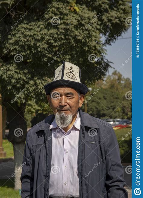 Man In Traditional Hat Bishkek Kyrgyzstan Editorial Stock Photo
