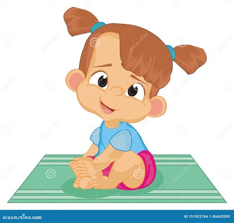 Baby Girl On Carpet Stock Illustration Illustration Of Character