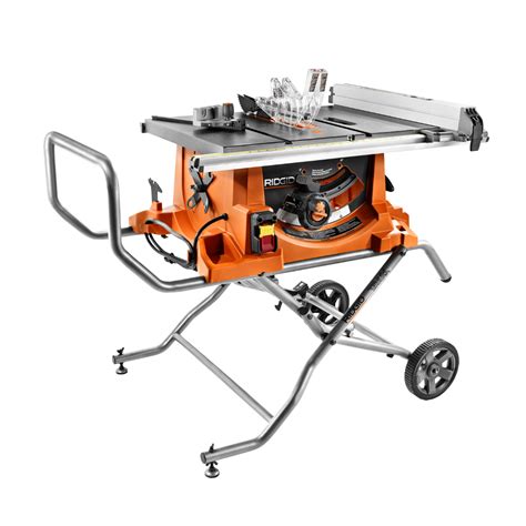 Ridgid 15 Amp 10 In Heavy Duty Portable Table Saw With Stand Motor