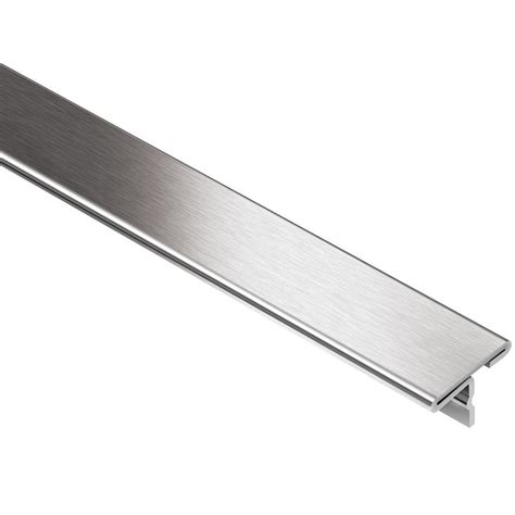 Schluter Reno T Brushed Stainless Steel 1 In X 8 Ft 2 12 In Metal T