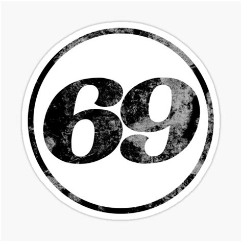 Vintage Classic Circle Retro 69 Car Racing Number Sticker For Sale By