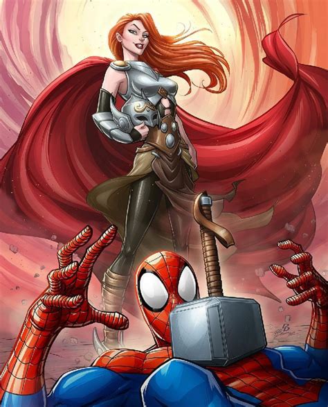 Thor Girl Trapping Spider Man Lol Amazing Art Immortalartist Funny