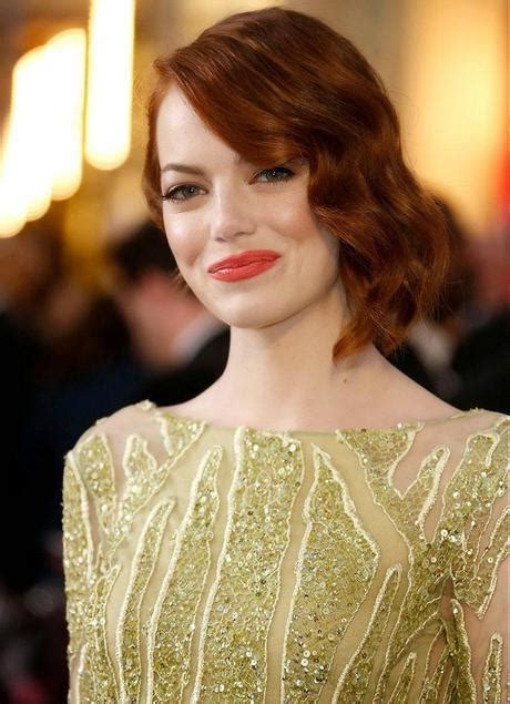 Oscars 2015 Emma Stone Bright Orange Lips Paperblog