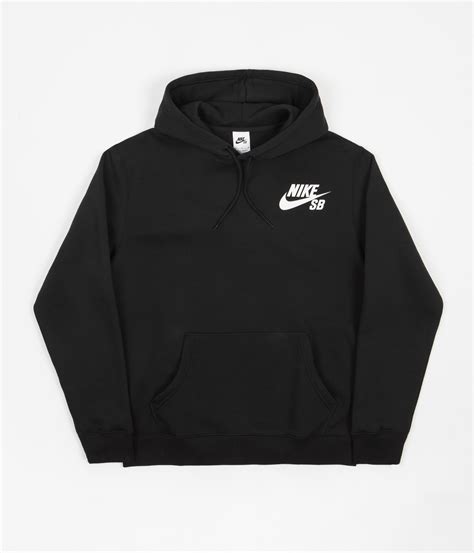 Nike Sb Icon Logo Hoodie Black White Flatspot