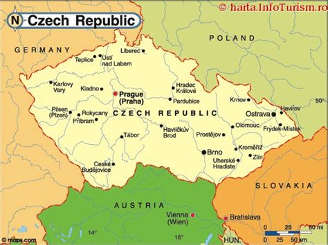 Pe harta cehia puteti vedea regiuni, orase, forme de relief, imaginii, poze etc. Harta Cehia: consulta harta politica a Cehiei pe Infoturism.ro