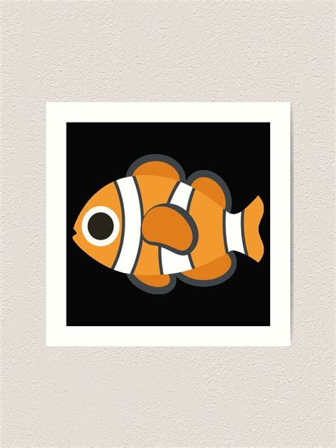 Fish Emoji Clownfish Art Print For Sale By Scrappydesigns Redbubble
