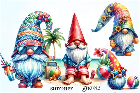 Summer Gnomes Png Sublimation Watercolor Graphic By Md Shahjahan