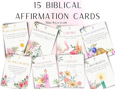 Biblical Affirmation Cards Printable Scripture Cards Bible Etsy