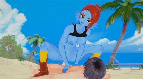 Rule 34 Anthro Anthro On Male Anthrofied Beach Blue Skin Breasts