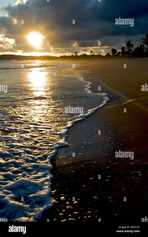Sunset And Clouds Over Sandy Beach Ghana October 2010 Stock Photo Alamy