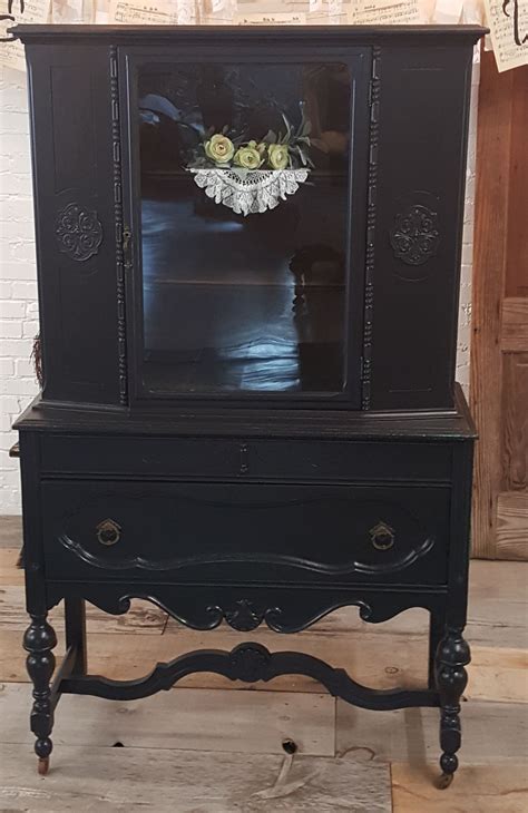 Side hall bar pantry jpg 667 1 000 pixels kitchen remodel. Distressed Black China Cabinet | Black china cabinet ...