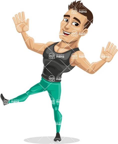 Muscle Gym Instructor Cartoon Vector Character Aka Jim Wave Graphicmama