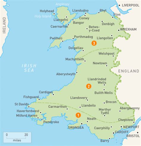 Map Of Wales Wales Regions Rough Guides Wales England Wales Map