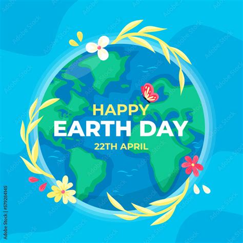 Ilustración Del Día Mundial De La Tierra Con El Planeta Tierra Y