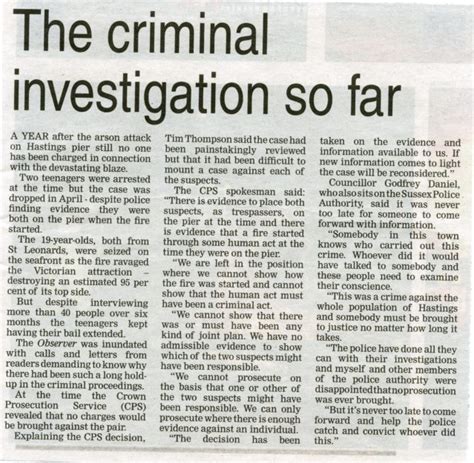 Judge, the age, jury pages: A newspaper report on the investigation into the fire on ...