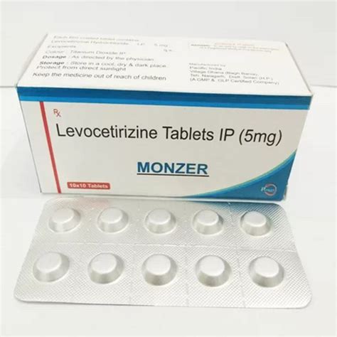 Monzer Levocetirizine 5 Mg Antihistamine Tablet 10x10 Alu Alu Pack