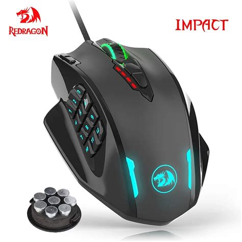 Redragon M908 Impact Usb Wired Rgb Gaming Mouse 12400 Dpi 17 Buttons
