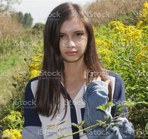 Young And Beautiful Bulgarian Outdoor Girl On Mitcham Common Stock