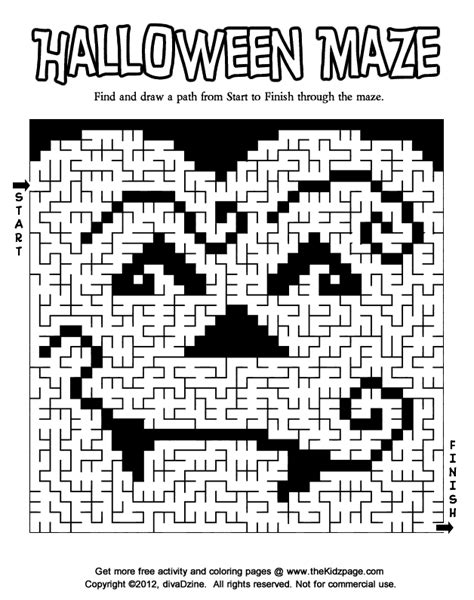 Halloween Maze 2 Printable Colouring Sheets Halloween Maze Halloween