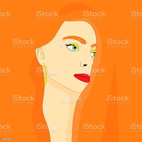 Bright Girl Icon With Long Hair Stock Illustration Download Image Now