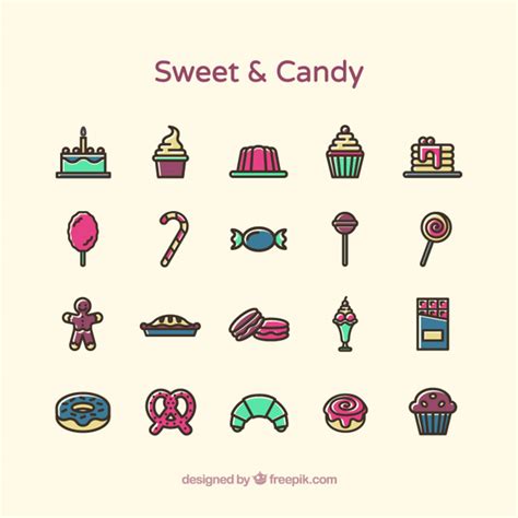 Download Sweet and candy icons Vector | Free Download