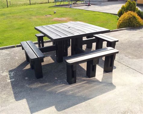 8 Seater Picnic Table No Back Murrays Recycled Plastic