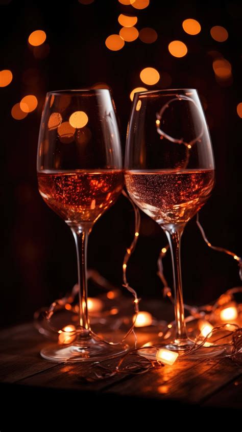 Toasting Wine Glasses Encapsulating Celebration Of Love