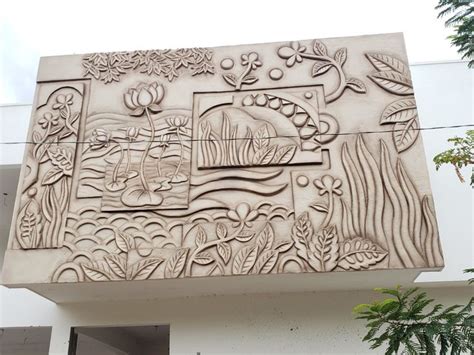 Cement mural on building elevation at manikonda | Mural wall art, Mural