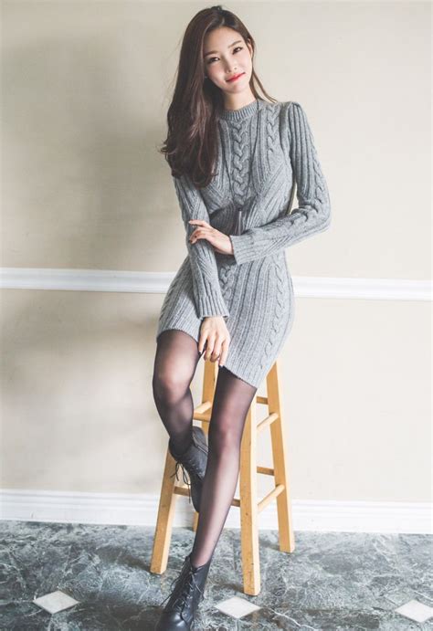 Jung Yun 정윤 Huge Batch Of Sets Sweater Dress Grey Sweater Dress