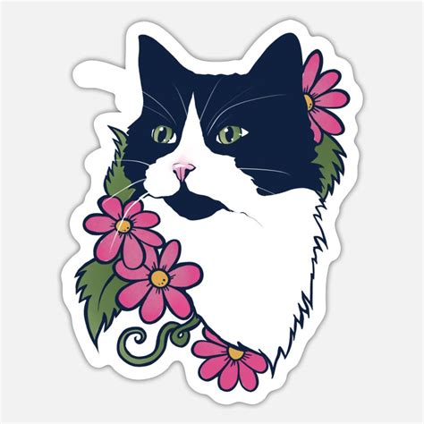 Tuxedo Cat Stickers Unique Designs Spreadshirt