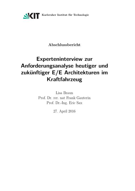 (PDF) Abschlussbericht: Experteninterview zur ...
