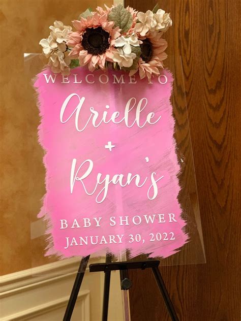 18x24 Large Acrylic Baby Shower Welcome Sign Baby Shower Etsy