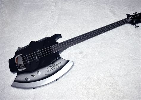 Factory Strings Axe Electric Bass Guitar With Signature On Body My