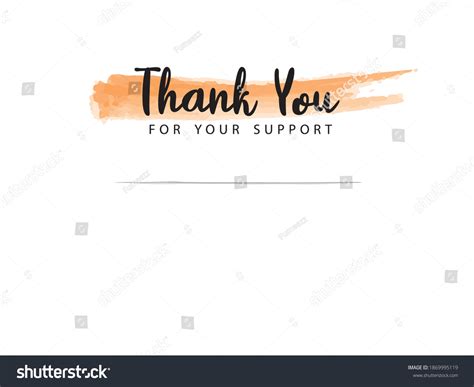 Thank You Your Support Text White Stock Vector Royalty Free