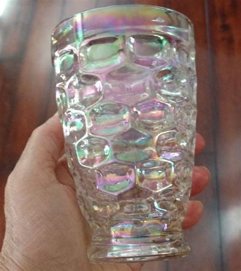 Set Of 4 Vintage Federal Colonial Yorktown Iridescent Etsy Retro Glassware Antique Glass