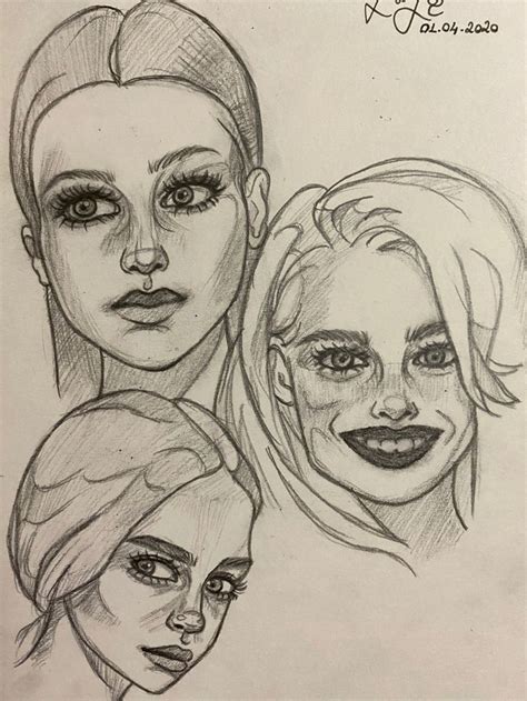 Bella Hadid Cara Delevingne And Margot Robbie Van Gogh Art Drawing