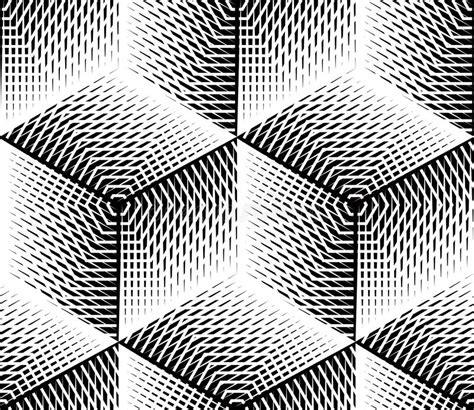 Black And White Illusive Abstract Geometric Seamless 3d
