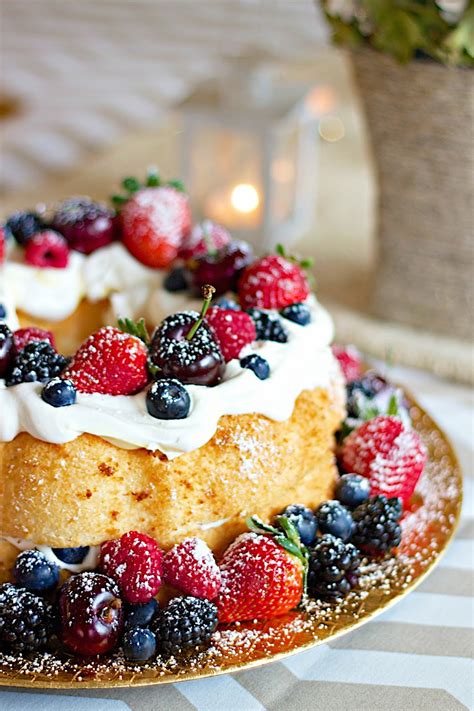 Enjoiable Desserts Etc Pretty Berry Birthday Angel Food Cake