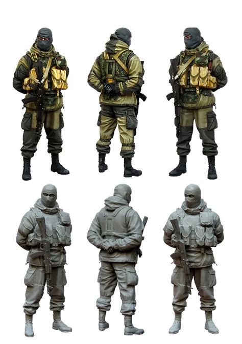 Tuskmodel 1 35 Scale Resin Model Figures Kit Modern Russian Soldiers