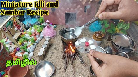 Miniature Idli With Sambar Making Mini Cooking Tamil Youtube