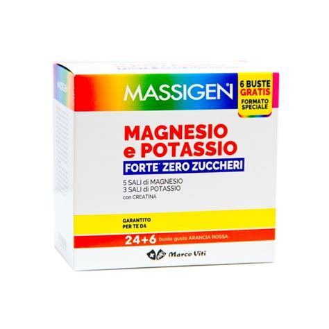 Massigen Magnesio E Potassio Forte 24 Buste 6 Omaggio