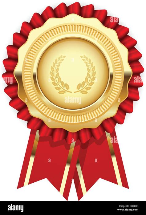 Blank Award Template Rosette With Golden Medal Stock Vector Image