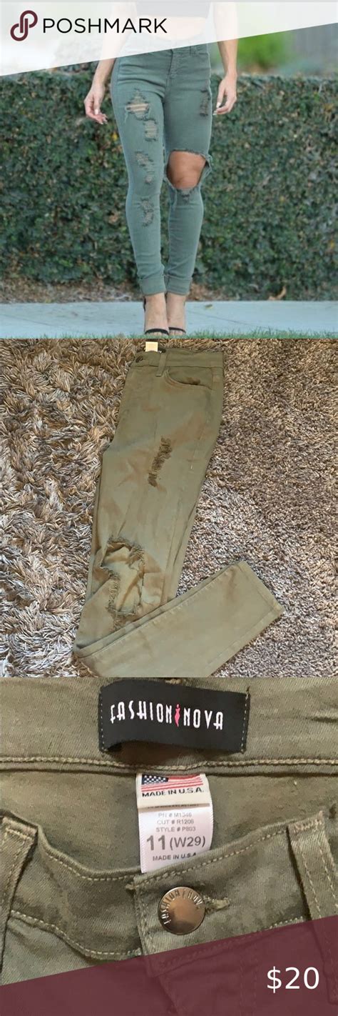 sold nwot fashion nova army green jeans green jeans army green jeans fashion nova