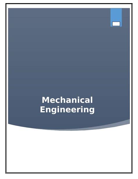 Introduction To Mechanical Engineering Study