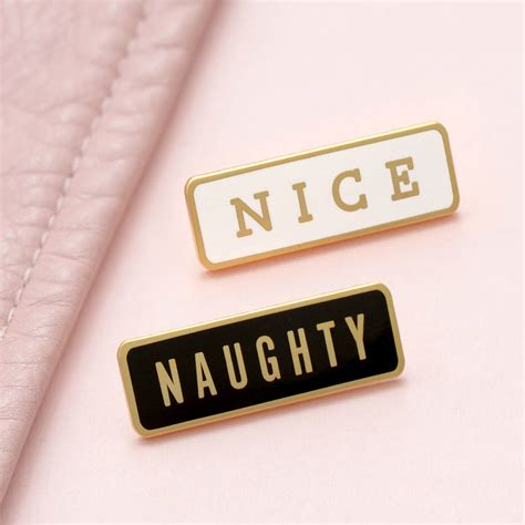 Naughtynice Enamel Pin Set By Alphabet Bags
