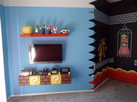 Super Mario Brick Tv Shelf For Kids Bedroom Designed By Build A Room