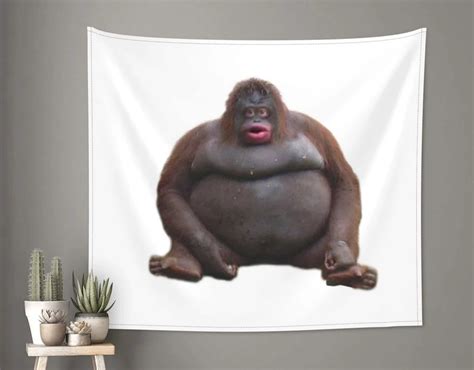 Le Monke Uh Oh Stinky Tapestry Funny Monkey Tapestry Wall Etsy