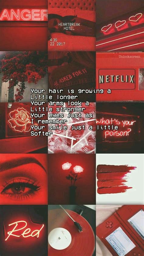 Red Aesthetic Collage Computer Wallpaper Ansiedadedefine