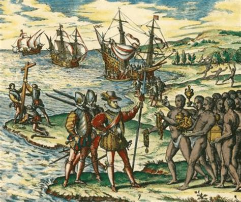 Columbus Landing On Hispaniola Theodor De Bry 1594 Public Domain
