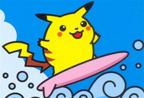 Surfing Pikachu Art From The Pokemon Trading Card Sega Channel